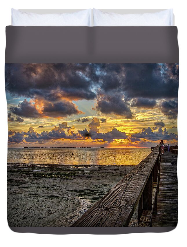 Crystal Beach Duvet Cover featuring the photograph Sunset #7 by Jane Luxton