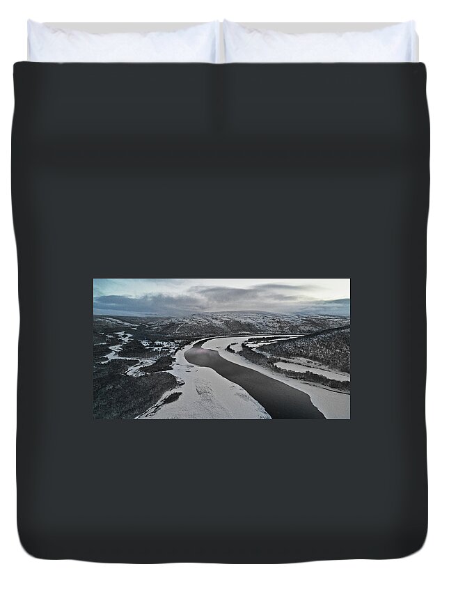 River Duvet Cover featuring the photograph 70 Degrees North by Pekka Sammallahti