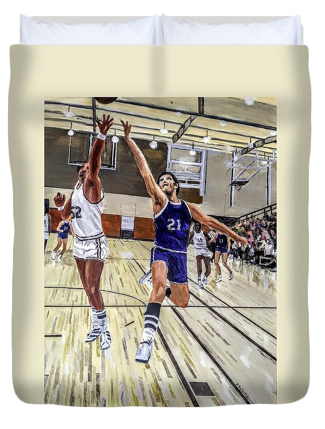 Semi-pro Duvet Cover featuring the painting 70's Layup by Kevin Daly