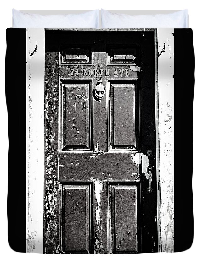 Door Duvet Cover featuring the photograph 74 North Ave. by Bruce Carpenter