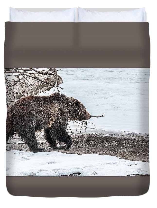 #760 Duvet Cover featuring the photograph #760 At The River In Early Spring #760 by Yeates Photography