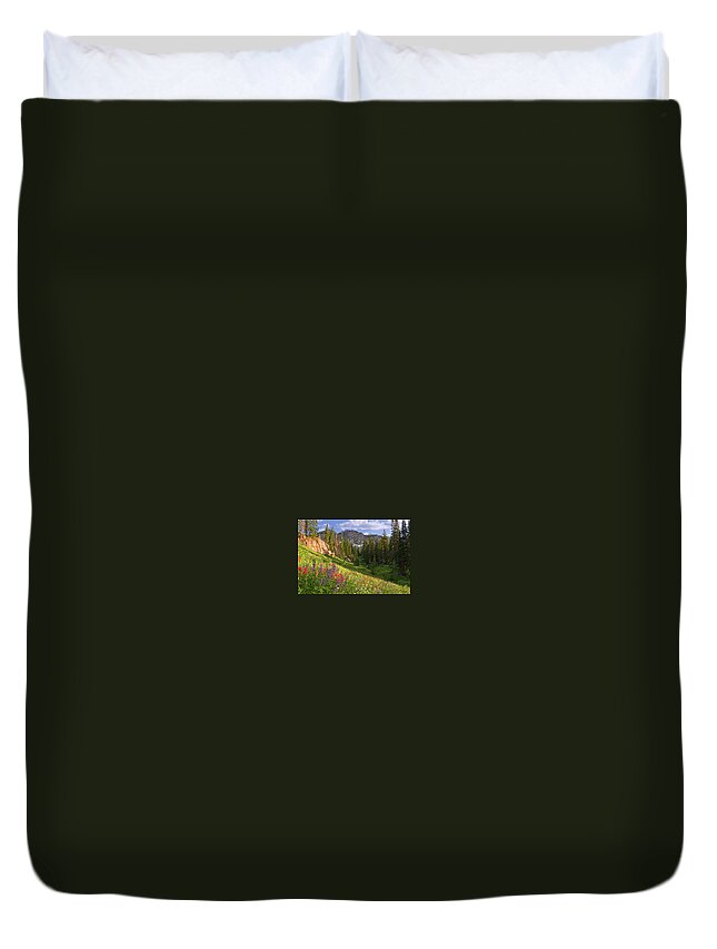 Albion Basin Duvet Cover featuring the photograph Albion Basin Wildflowers #8 by Douglas Pulsipher