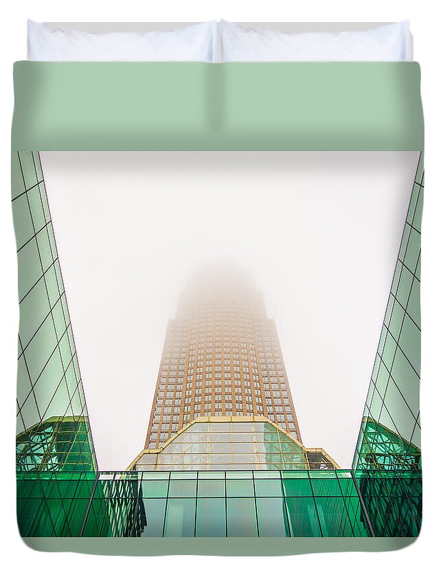 Charlotte Duvet Cover featuring the photograph Charlotte North Carolina City Skyline #8 by Alex Grichenko
