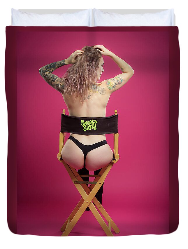 Implied Nude Duvet Cover featuring the photograph Danni by La Bella Vita Boudoir