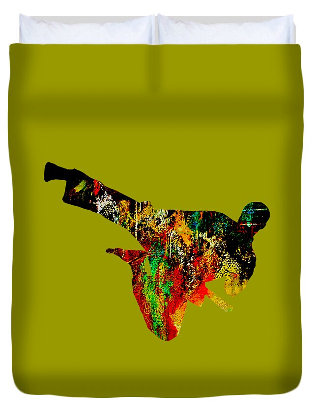 Martial Arts Duvet Cover featuring the mixed media Martial Arts Collection #8 by Marvin Blaine