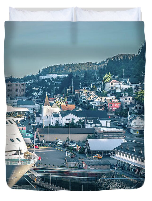 City Duvet Cover featuring the photograph Scenery Around Alaskan Town Of Ketchikan #8 by Alex Grichenko