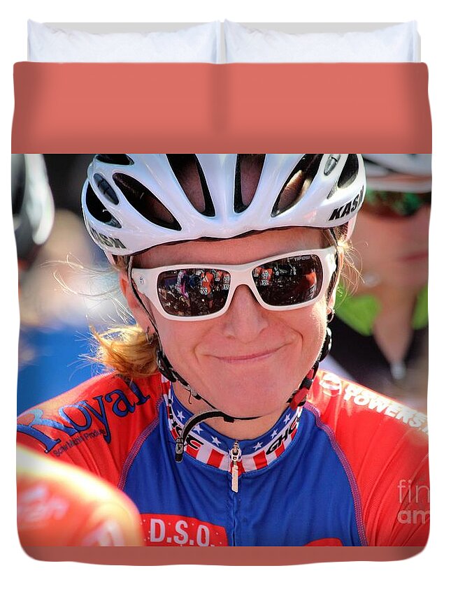 Cycle Racing Duvet Cover featuring the photograph Team ERRACE #8 by Donn Ingemie