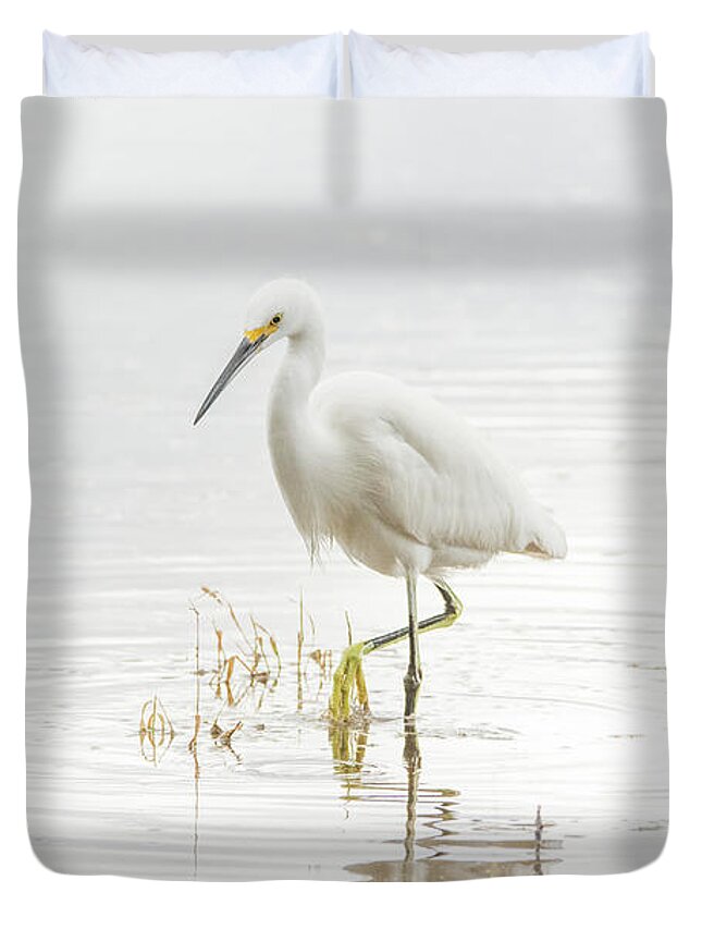 Snowy Duvet Cover featuring the photograph Snowy Egret #84 by Tam Ryan