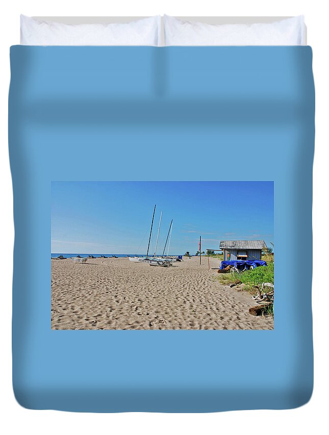 Beach Duvet Cover featuring the photograph 9- Beach Shack by Joseph Keane