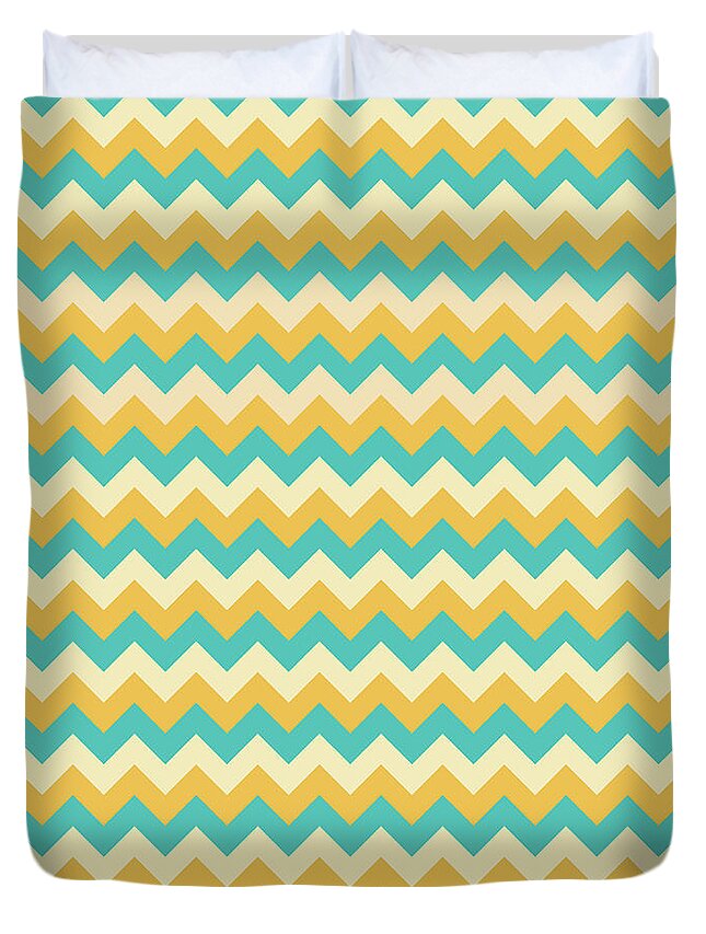 Graphic-design Duvet Cover featuring the digital art Chevron Pattern #9 by Amir Faysal
