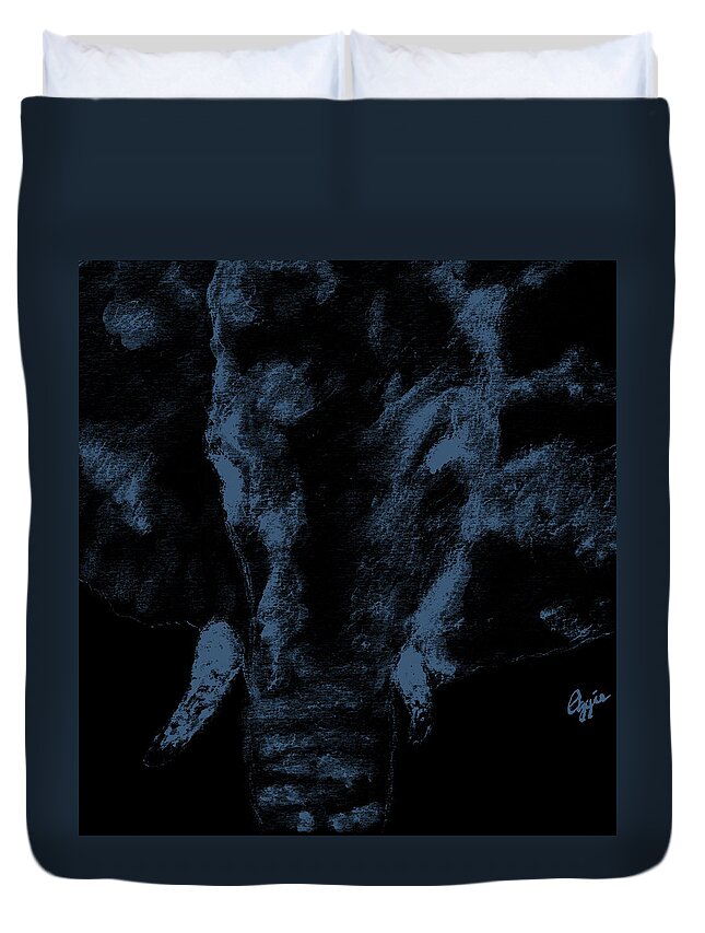 Elephant Duvet Cover featuring the painting Elephant Strong #7 by Stephanie Agliano