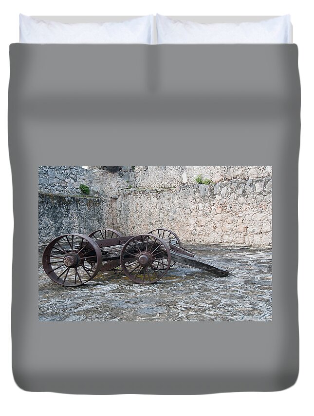 Mexico Quintana Roo Duvet Cover featuring the digital art Fort of San Felipe in Bacalar #9 by Carol Ailles