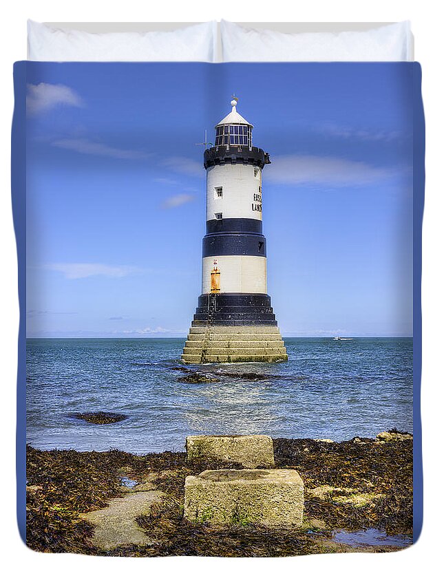 Lighthouse Duvet Cover featuring the photograph Penmon Lighthouse #9 by Ian Mitchell
