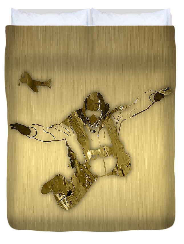 Skydiving Duvet Cover featuring the mixed media Skydiving Collection #9 by Marvin Blaine