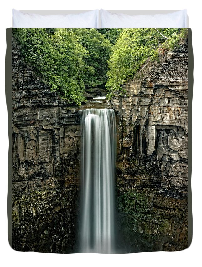 Taughannock Falls Duvet Cover featuring the photograph Taughannock Falls #1 by Doolittle Photography and Art