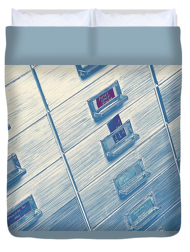 Cabinet Duvet Cover featuring the photograph 9 To 5 by Mike Eingle