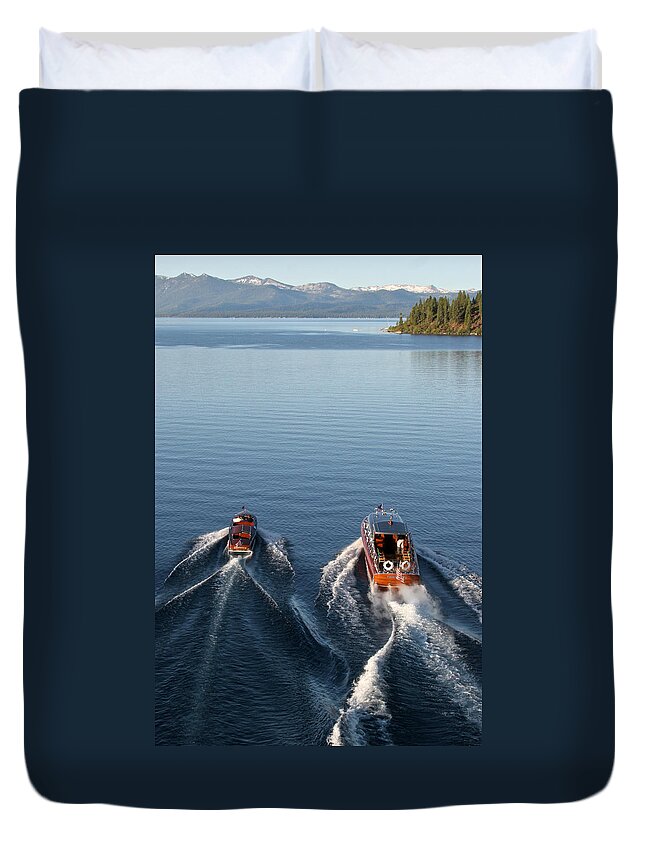 Classic Duvet Cover featuring the photograph Classic Wooden Runabouts #91 by Steven Lapkin