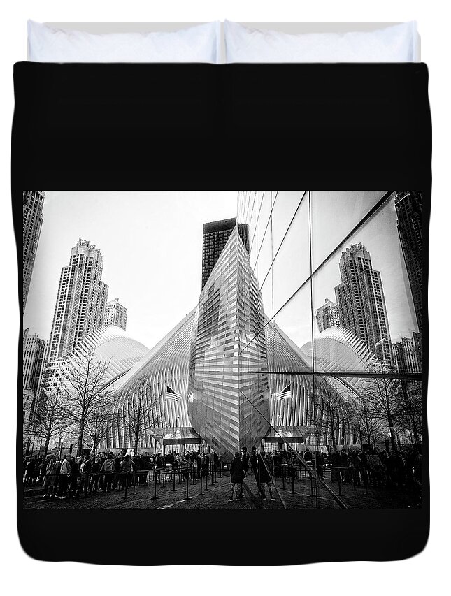 911 Duvet Cover featuring the photograph 911 Memorial by Alan Raasch