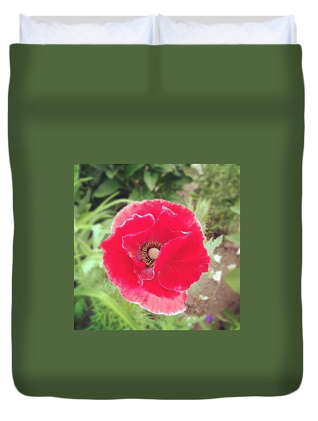 Poppy Duvet Cover featuring the photograph Poppy by Salamander Woods Studio-Homestead