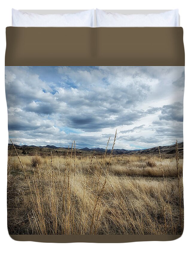 Landscape Duvet Cover featuring the photograph A Bit of Central Oregon by Belinda Greb