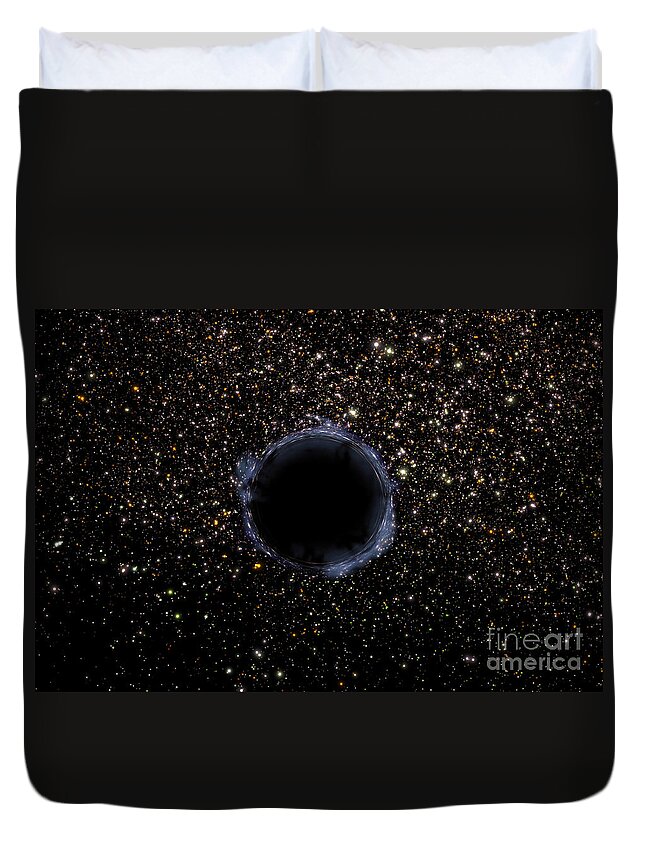 Color Image Duvet Cover featuring the digital art A Black Hole In A Globular Cluster by Stocktrek Images