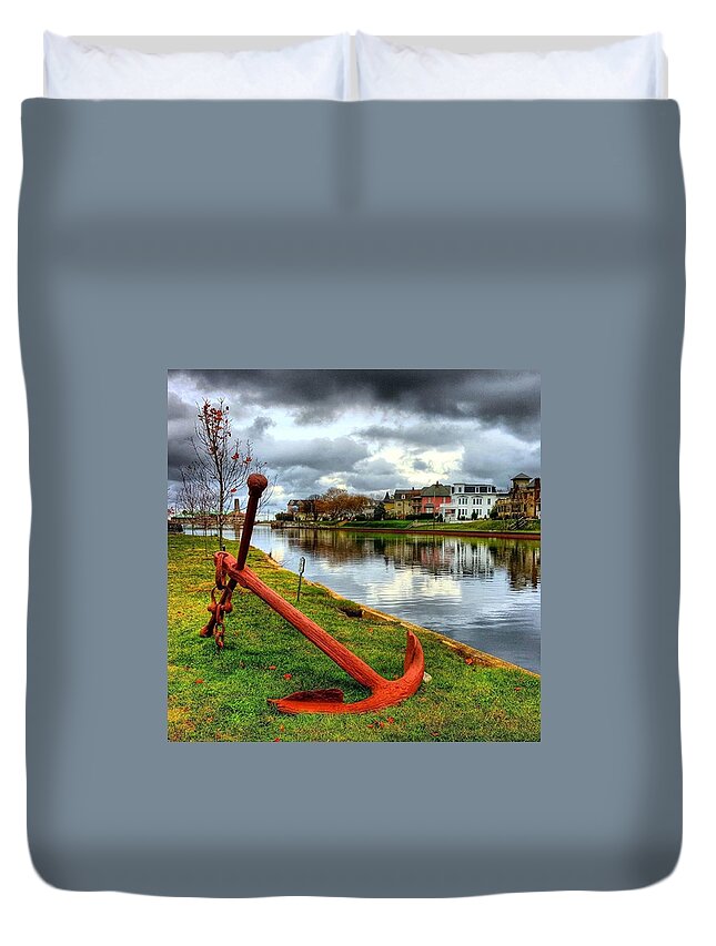 Reflection Duvet Cover featuring the photograph Anchored by Lauren Fitzpatrick