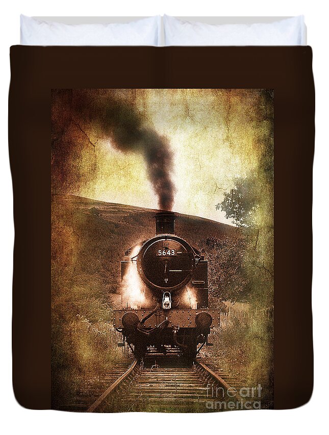 Train Duvet Cover featuring the photograph A Bygone Era by Meirion Matthias