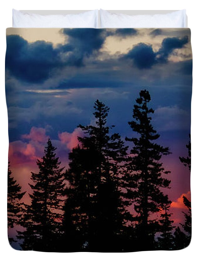 Sunset Duvet Cover featuring the photograph A Chance of Thundershowers by Albert Seger