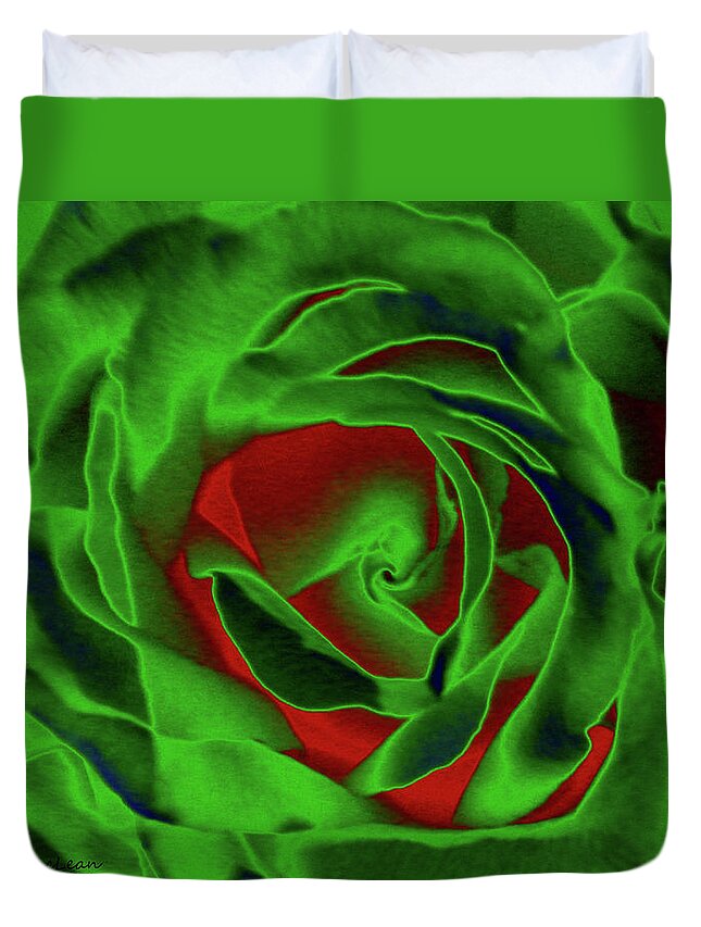 Rose Duvet Cover featuring the digital art A Complimentary Rose by Kimmary MacLean