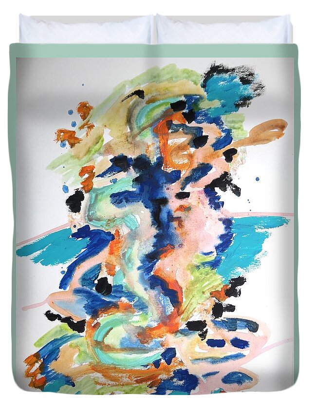 A Confusion Of Impressions Duvet Cover featuring the painting A Confusion of Impressions by Esther Newman-Cohen