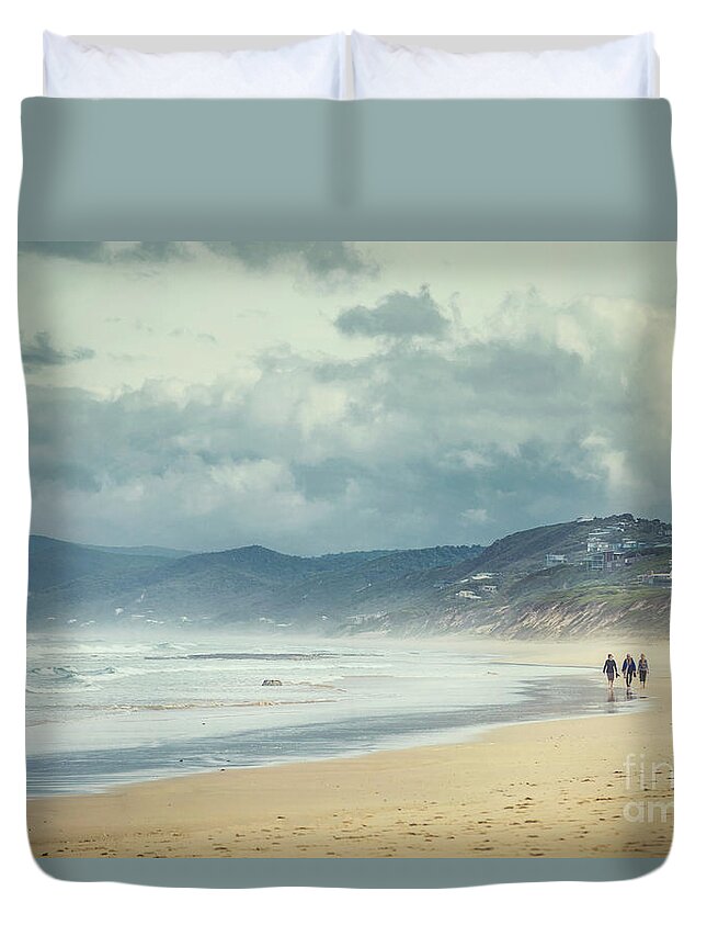 Kremsdorf Duvet Cover featuring the photograph A Day At The Seaside by Evelina Kremsdorf