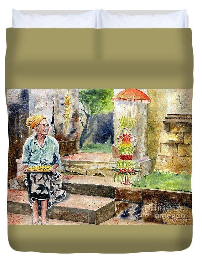 A Day In A Life Duvet Cover featuring the painting A Day In A Life by Melly Terpening