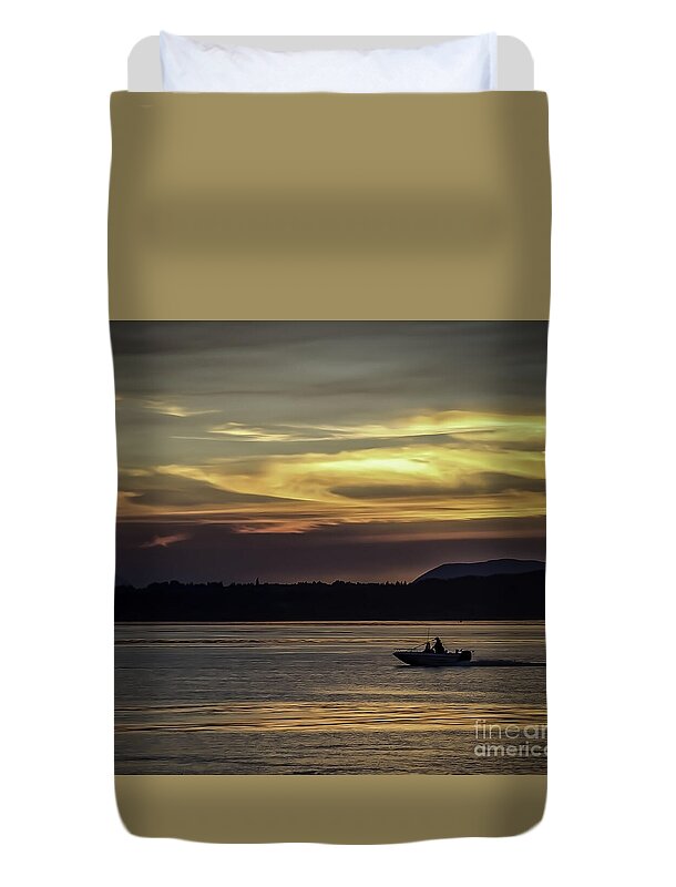 Night Sky Duvet Cover featuring the photograph A Day of Fishing by Barry Weiss