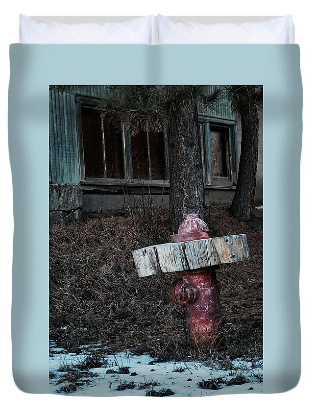 Fire Hydrant Duvet Cover featuring the photograph A dog's dream by Amee Cave