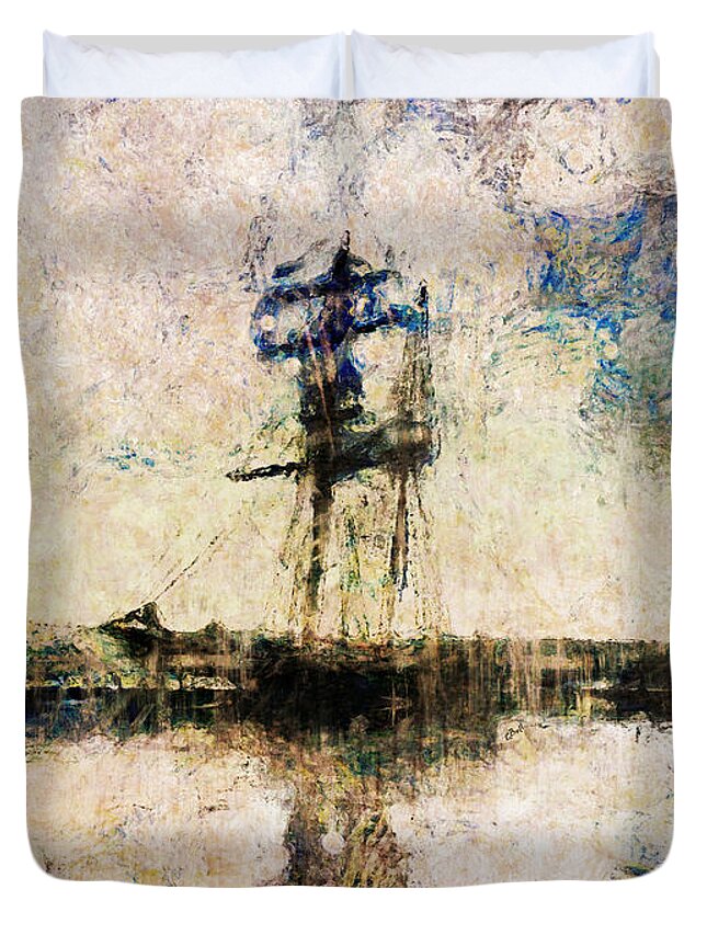 Ship Duvet Cover featuring the photograph A Gallant Ship by Claire Bull