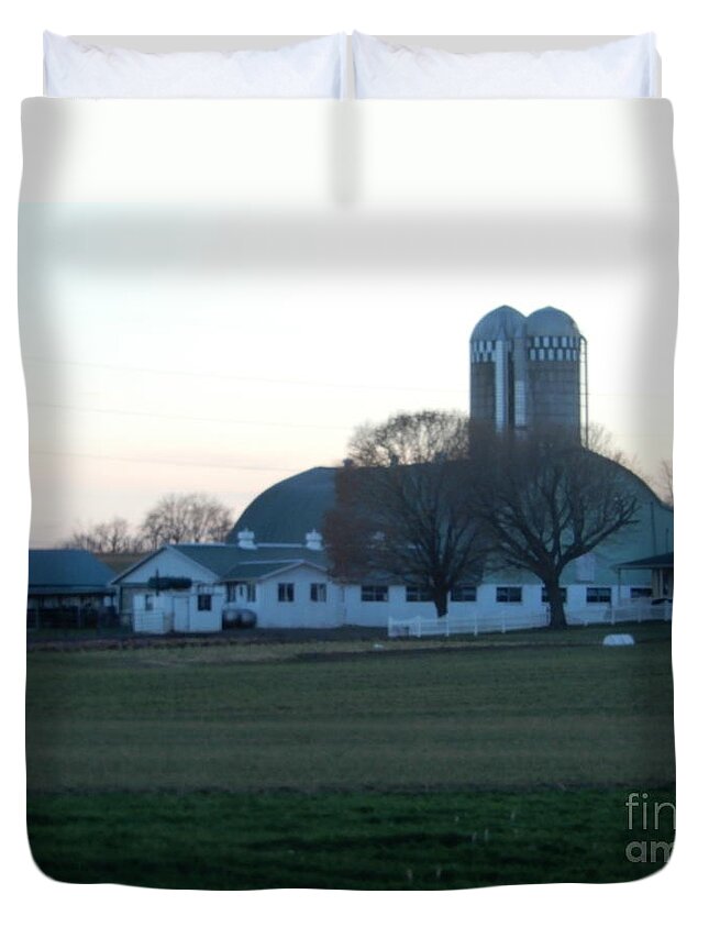 Amish Duvet Cover featuring the photograph A Glorious Amish Evening by Christine Clark
