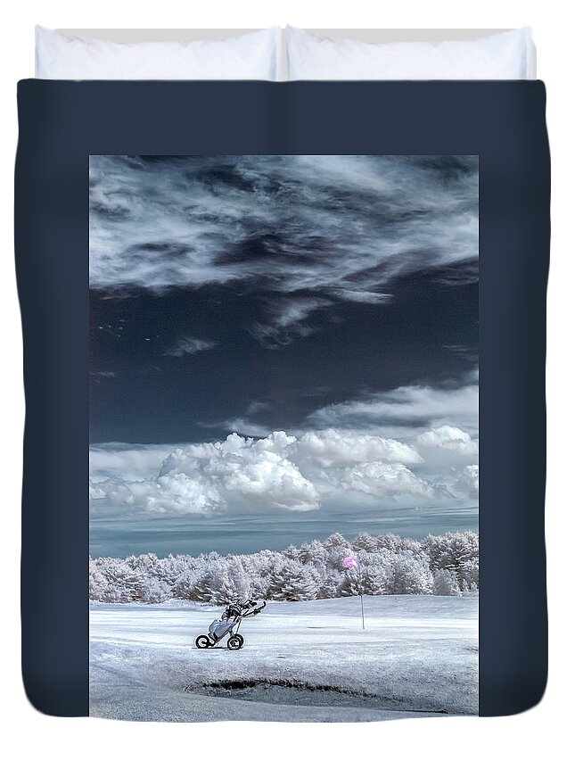 Ir Photography Duvet Cover featuring the photograph A Golf Course In Infrared by Guy Whiteley