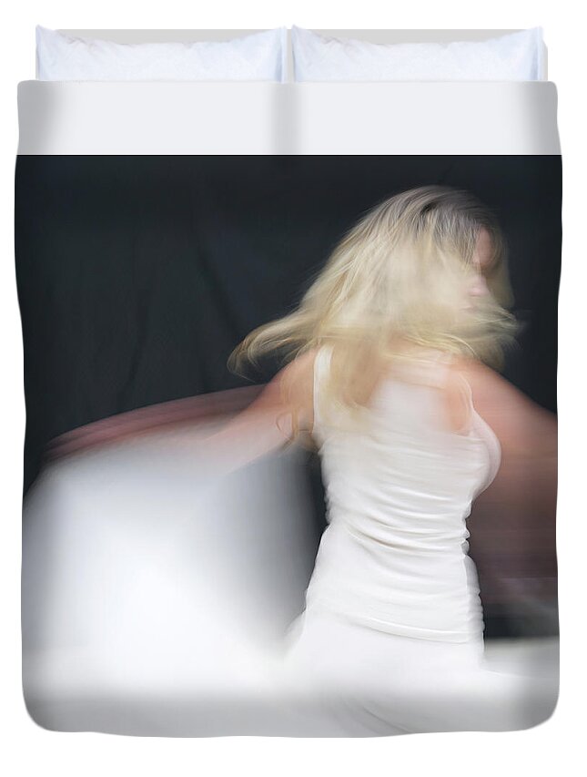 Dance Duvet Cover featuring the photograph A Dance in White #1242 by Raymond Magnani