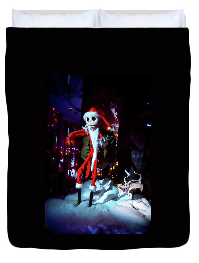 Magic Kingdom Duvet Cover featuring the photograph A Haunted Christmas by Mark Andrew Thomas