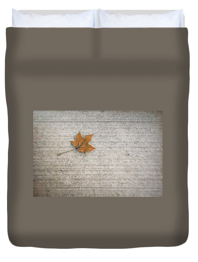 Leaf Duvet Cover featuring the photograph A Hint of Autumn by Scott Norris
