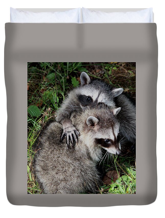 Animals Duvet Cover featuring the photograph A Hug and a Secret by Kym Backland