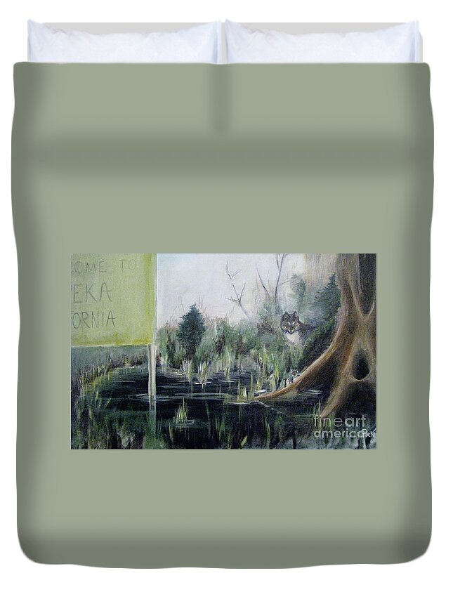 Humboldt County California Duvet Cover featuring the painting A Humboldt Holiday by Patricia Kanzler