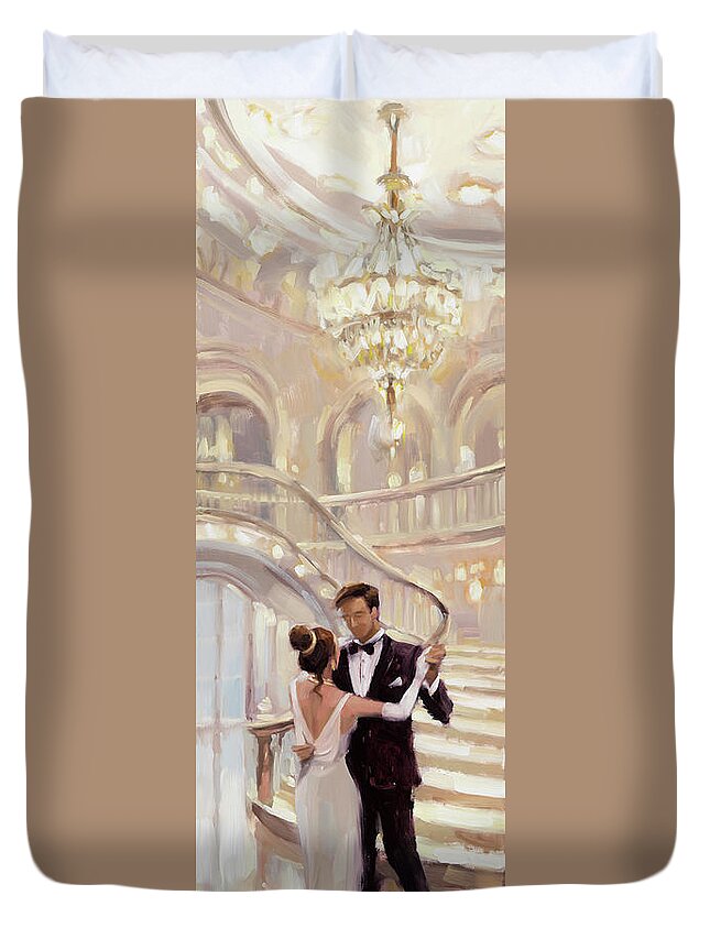 Romance Duvet Cover featuring the painting A Moment in Time by Steve Henderson