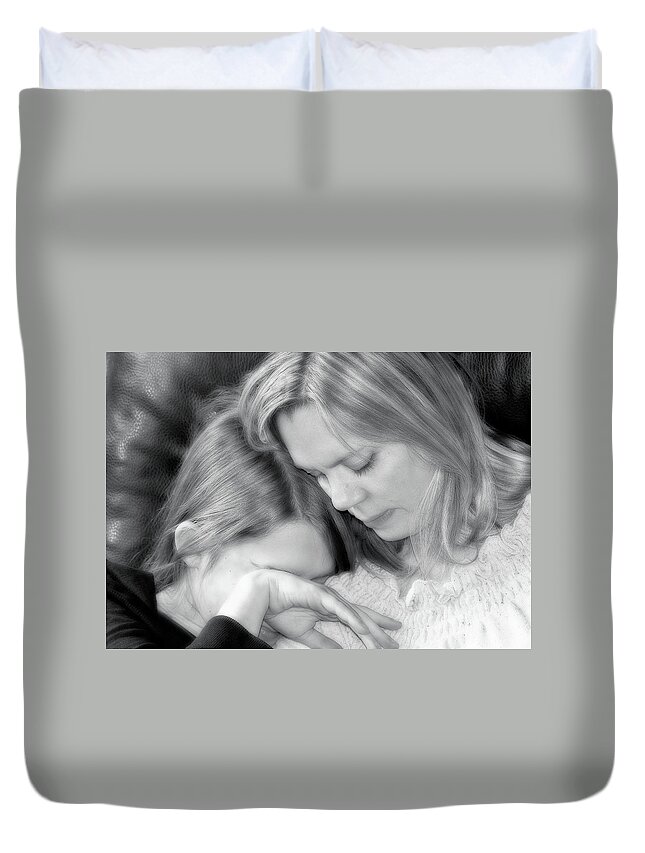 Mother Duvet Cover featuring the photograph A Mothers Comfort by Randy Steele