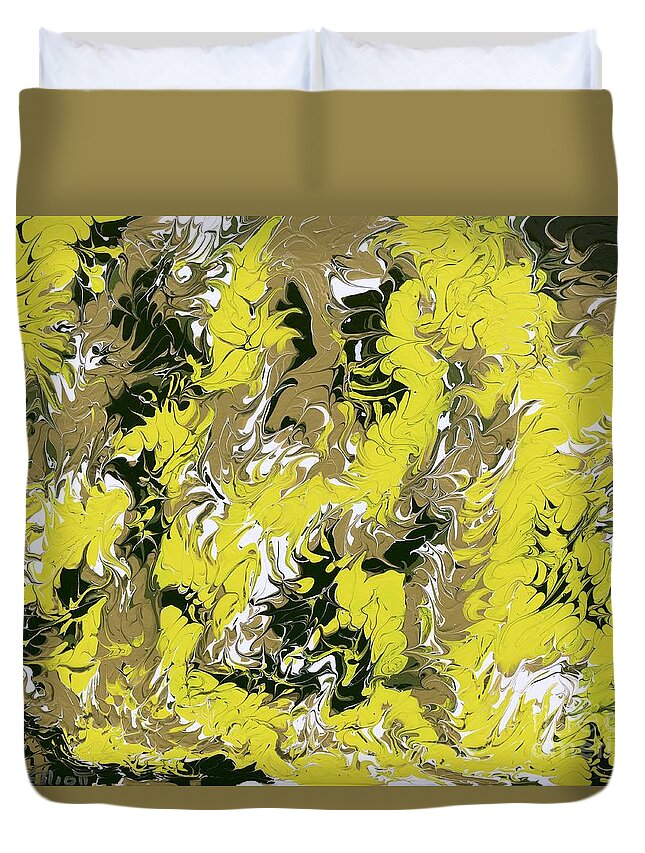Keith Elliott Duvet Cover featuring the painting A New Day - V1LL100 by Keith Elliott