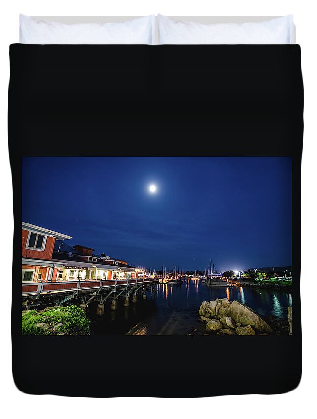 Landscape Duvet Cover featuring the photograph A Night in Monterey by Margaret Pitcher