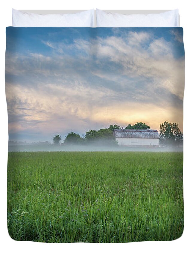 Storm Clouds Duvet Cover featuring the photograph A Passing Spring Storm 2016-1 by Thomas Young