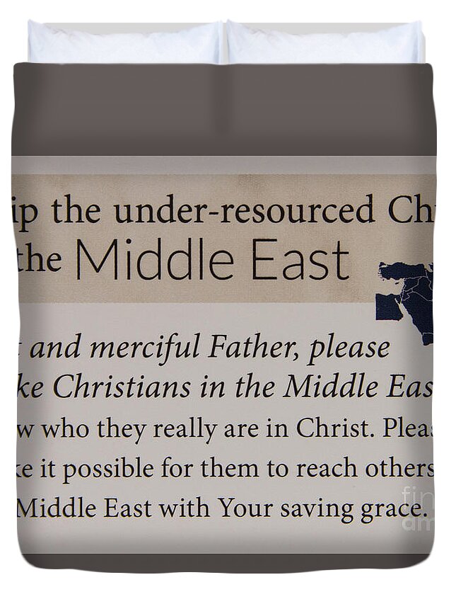 Reid Callaway Prayer Art Duvet Cover featuring the photograph A Prayer For the Middle East Prayer Art by Reid Callaway