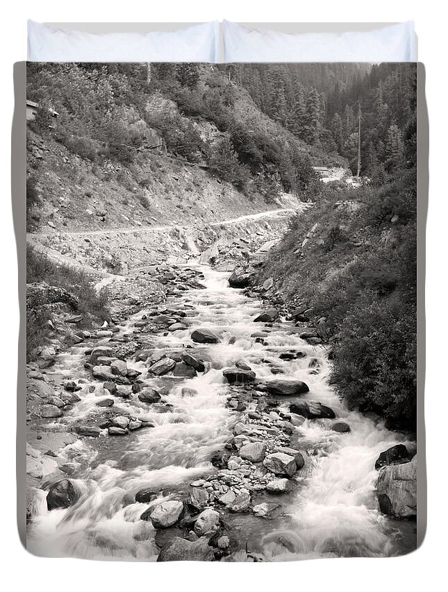 Nature Duvet Cover featuring the photograph A quiet river by Sumit Mehndiratta
