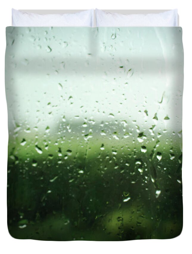 Rain Duvet Cover featuring the photograph A Rainy Day by K Bradley Washburn